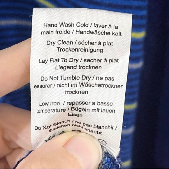 Krimson Klover Wool Dress Long Sleeves Knee Length Women size M Blue Stripes - Picture 5 of 5